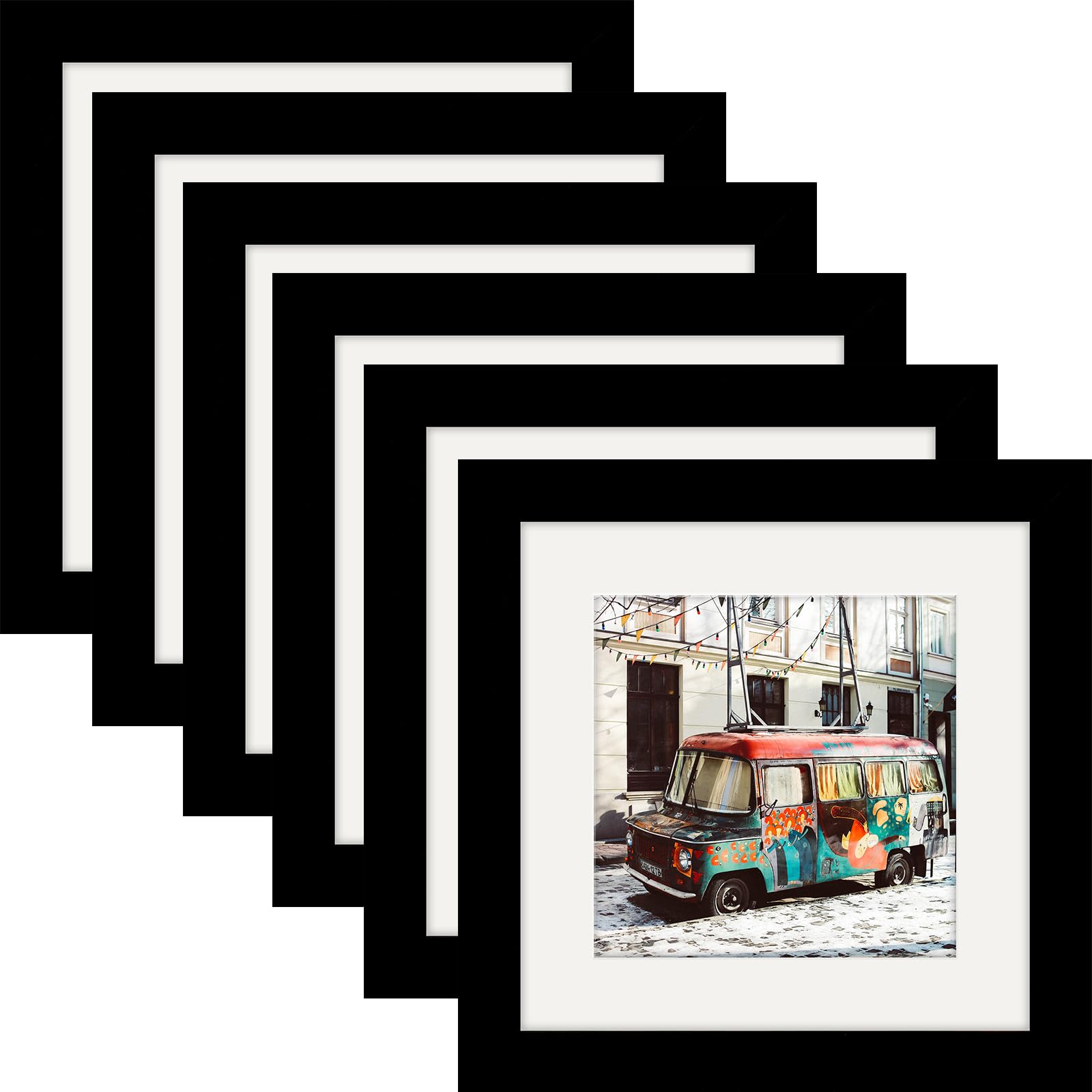 Amazon.com - 6x6 Black Picture Frames Square Classic Natural Wood